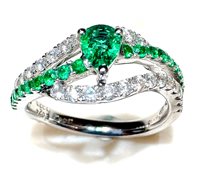 Anillo Sommer Mujer Classici in Oro blanco Smeraldo 0.47 Ct SME 0.47 DIA 0.42 G/VS - SME 0.47 DIA 0.42 G/VS